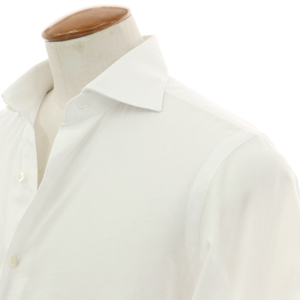 【中古】トゥモローランド TOMORROWLAND PILGRIM コットン ワイドカラー ドレスシャツ ホワイト【サイズ40】【 状態ランクB 】【 メンズ 】