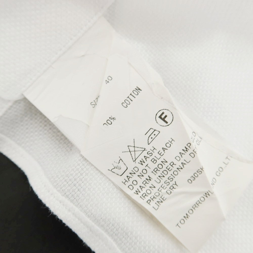 【中古】トゥモローランド TOMORROWLAND PILGRIM コットン ワイドカラー ドレスシャツ ホワイト【サイズ40】【 状態ランクB 】【 メンズ 】