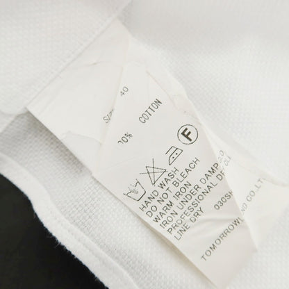 【中古】トゥモローランド TOMORROWLAND PILGRIM コットン ワイドカラー ドレスシャツ ホワイト【サイズ40】【 状態ランクB 】【 メンズ 】