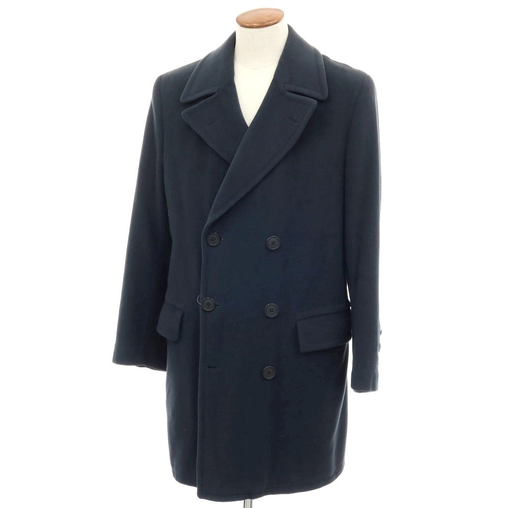 【中古】ジョルジオアルマーニ GIORGIO ARMANI ウール ダブルブレストコート ライトネイビー【サイズ48】【 状態ランクD 】【 メンズ 】