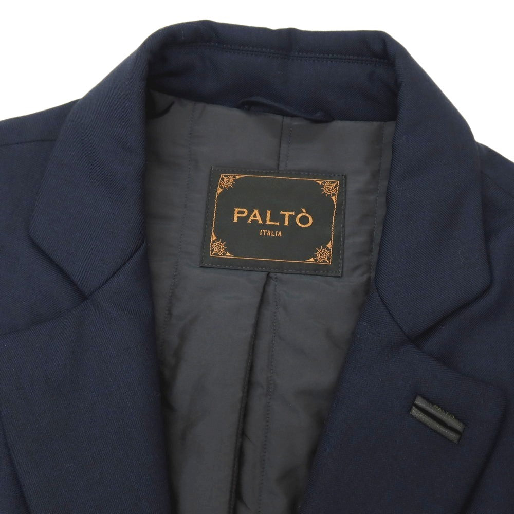 【中古】パルト PALTO ポリエステルウールポリウレタン 中綿入り チェスターフィールドコート ネイビー【 サイズ50 】【 状態ランクB 】【 メンズ 】