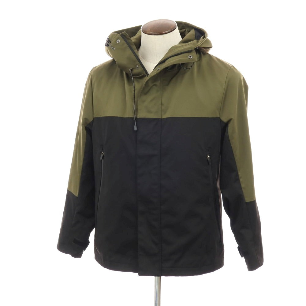 【中古】シップス SHIPS Colors ポリエステル フーデッド マウンテンパーカー オリーブxブラック【サイズL】【 状態ランクC 】【 メンズ 】