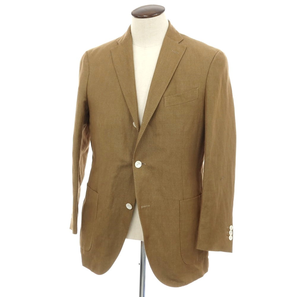 【中古】ボリオリ BOGLIOLI DOVER コットンリネン 3B テーラードジャケット ライトブラウン【サイズ50】【 状態ランクC 】【 メンズ 】