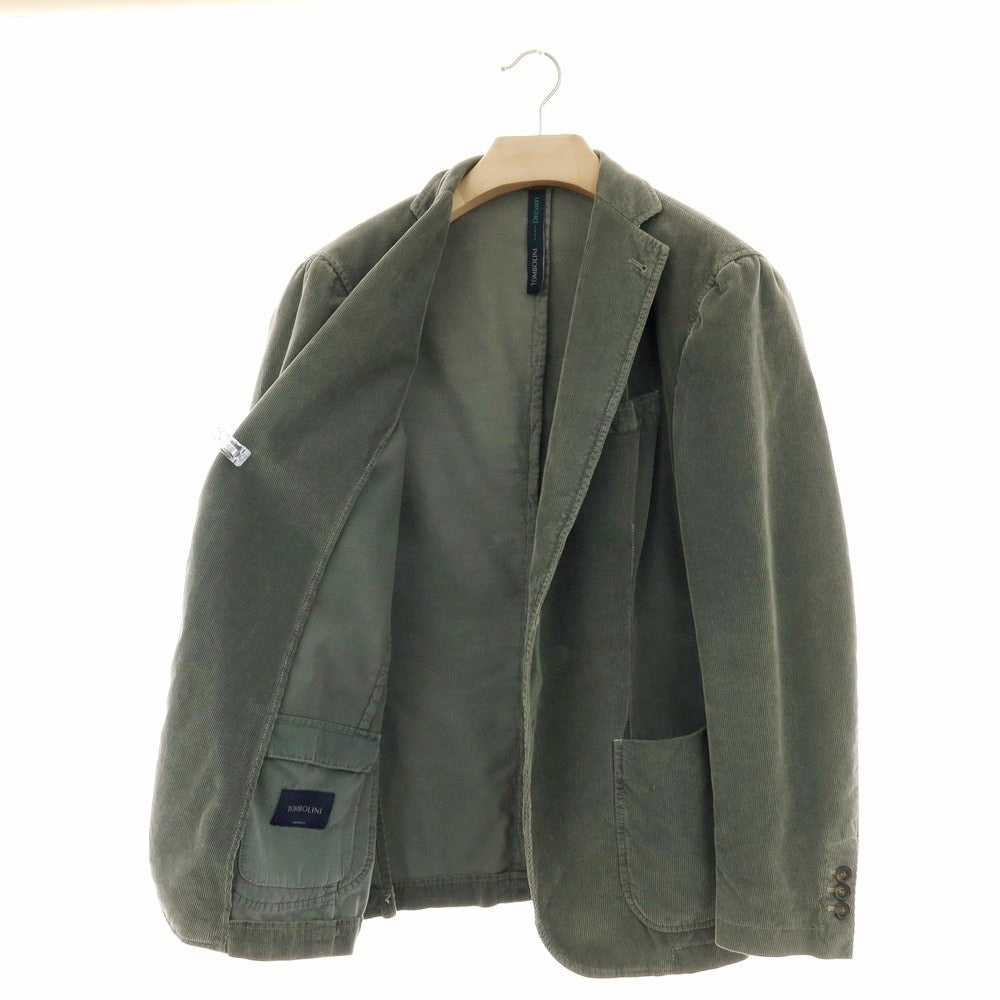 【中古】トンボリーニ TOMBOLINI コーデュロイ カジュアルジャケット スモークグリーン【 サイズ50 】【 状態ランクC 】【 メンズ 】 [APD]