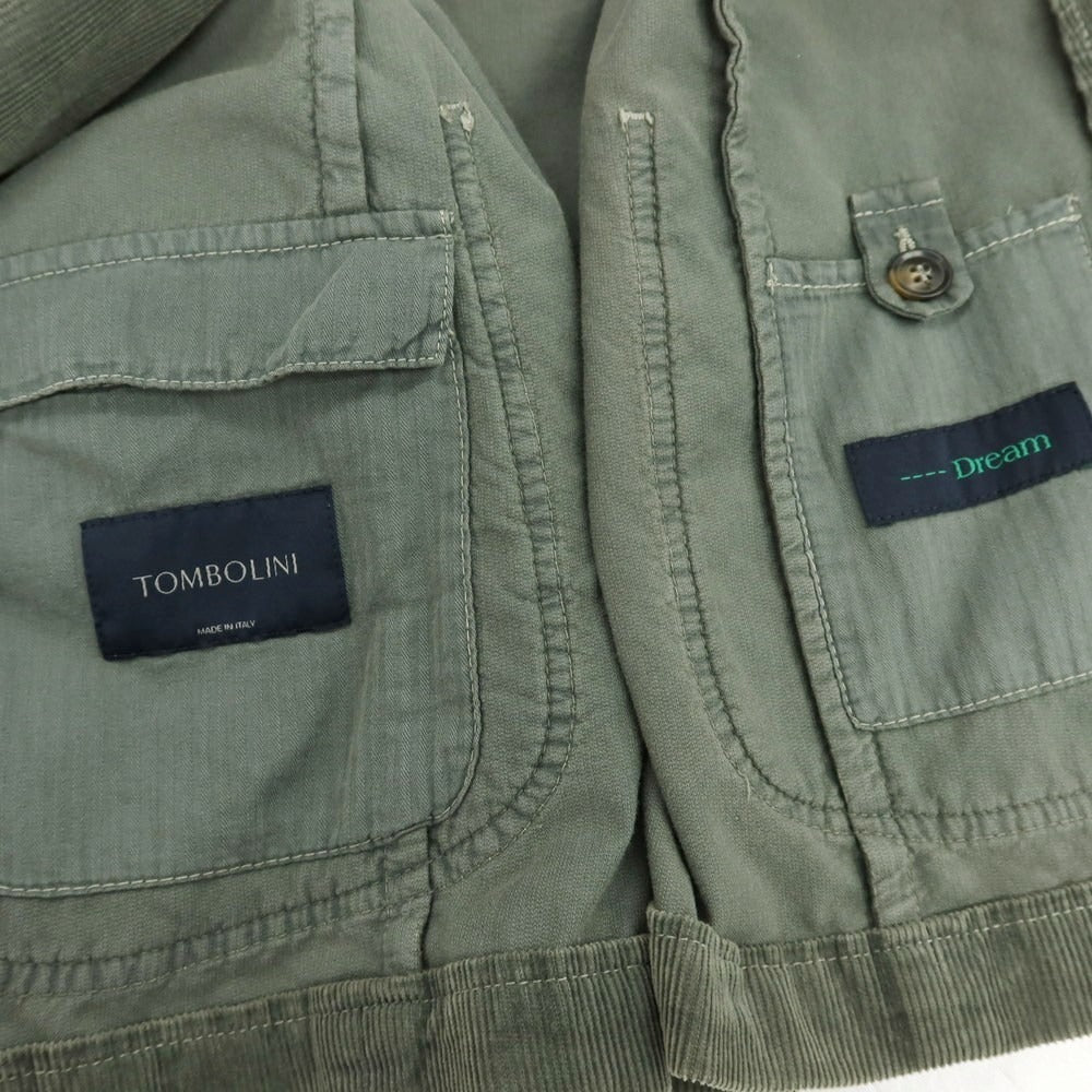 【中古】トンボリーニ TOMBOLINI コーデュロイ カジュアルジャケット スモークグリーン【サイズ50】【 状態ランクC 】【 メンズ 】