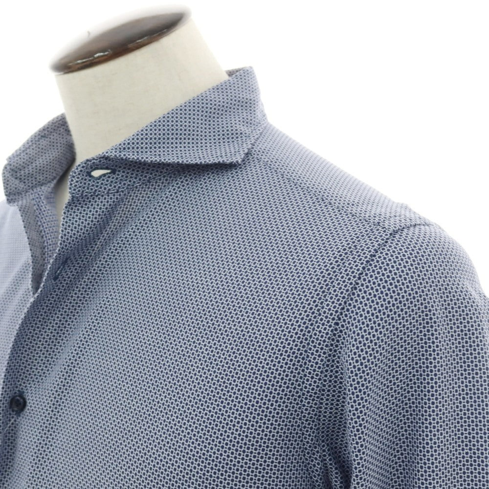 【中古】ギローバー GUY ROVER コットン ホリゾンタルカラー カジュアルシャツ ネイビーxホワイト【サイズ41】【 状態ランクC 】【 メンズ 】