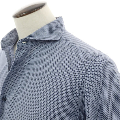 【中古】ギローバー GUY ROVER コットン ホリゾンタルカラー カジュアルシャツ ネイビーxホワイト【サイズ41】【 状態ランクC 】【 メンズ 】