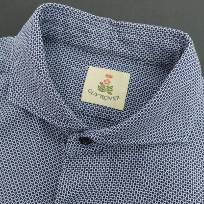 【中古】ギローバー GUY ROVER コットン ホリゾンタルカラー カジュアルシャツ ネイビーxホワイト【サイズ41】【 状態ランクC 】【 メンズ 】