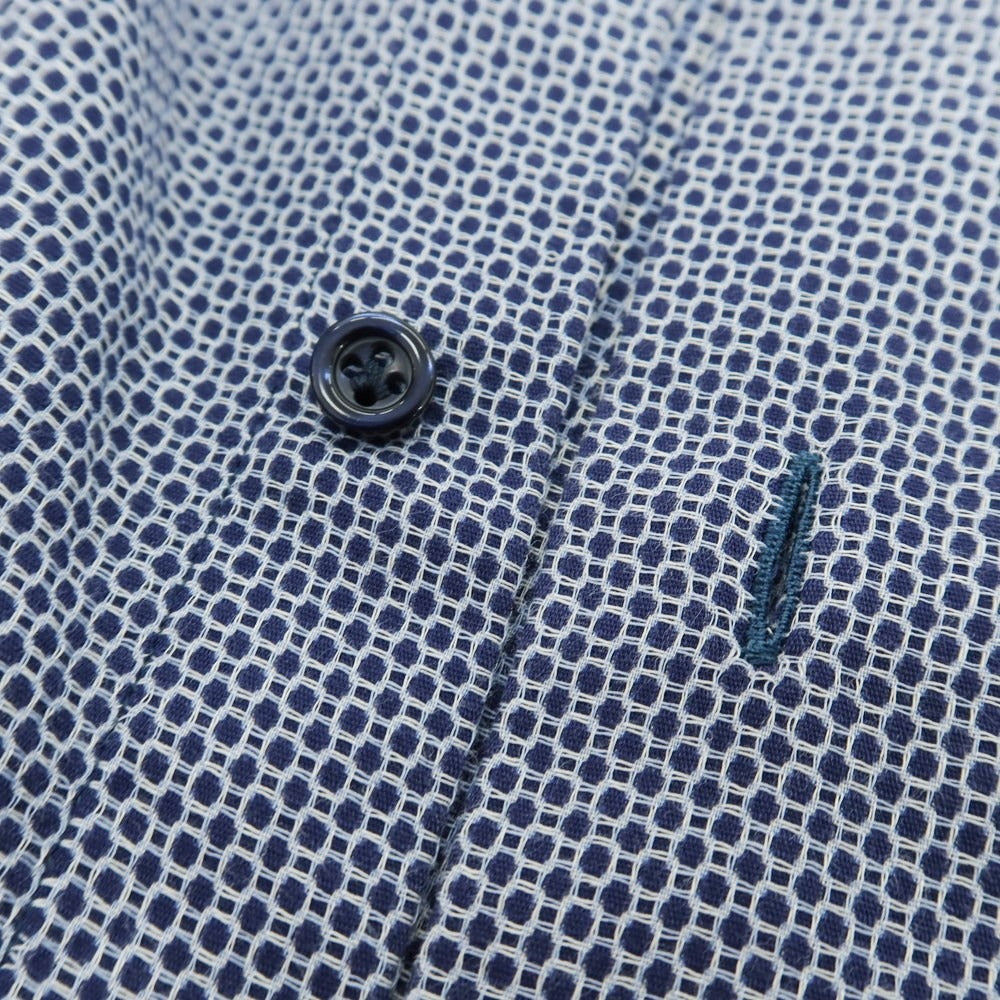 【中古】ギローバー GUY ROVER コットン ホリゾンタルカラー カジュアルシャツ ネイビーxホワイト【サイズ41】【 状態ランクC 】【 メンズ 】