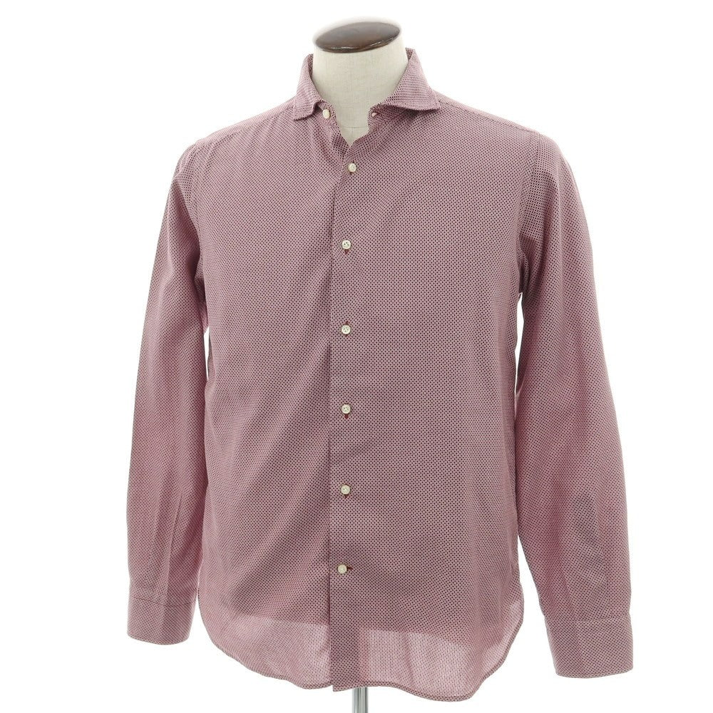 【中古】ギローバー GUY ROVER コットン ホリゾンタルカラー カジュアルシャツ ボルドーxホワイト【サイズ41】【 状態ランクB 】【 メンズ 】