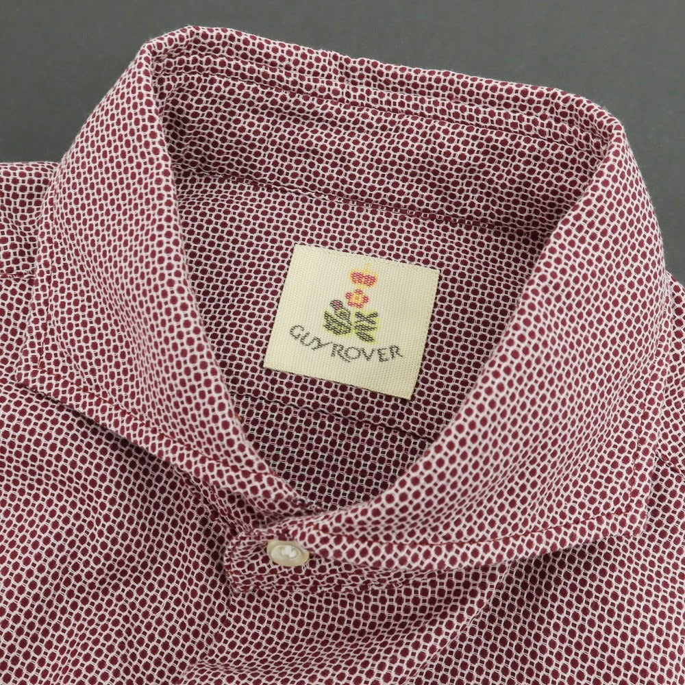 【中古】ギローバー GUY ROVER コットン ホリゾンタルカラー カジュアルシャツ ボルドーxホワイト【サイズ41】【 状態ランクB 】【 メンズ 】