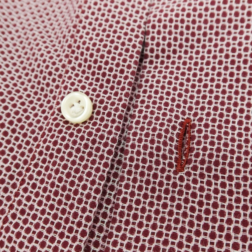 【中古】ギローバー GUY ROVER コットン ホリゾンタルカラー カジュアルシャツ ボルドーxホワイト【サイズ41】【 状態ランクB 】【 メンズ 】