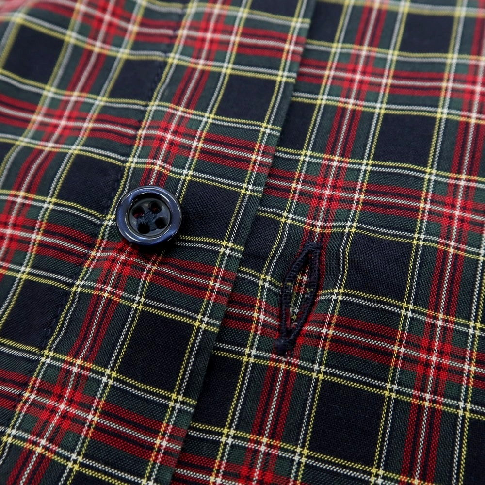 【中古】ギローバー GUY ROVER コットン チェック ホリゾンタルカラー カジュアルシャツ ネイビーxレッド【サイズ41】【 状態ランクB 】【 メンズ 】