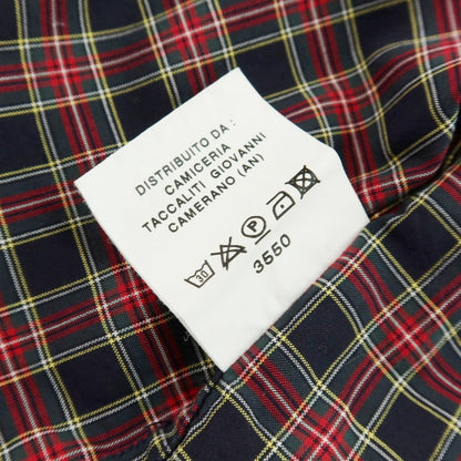 【中古】ギローバー GUY ROVER コットン チェック ホリゾンタルカラー カジュアルシャツ ネイビーxレッド【サイズ41】【 状態ランクB 】【 メンズ 】