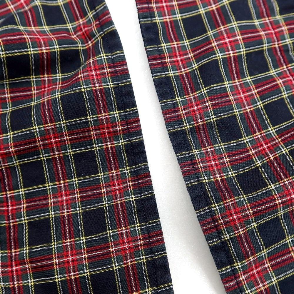 【中古】ギローバー GUY ROVER コットン チェック ホリゾンタルカラー カジュアルシャツ ネイビーxレッド【サイズ41】【 状態ランクB 】【 メンズ 】