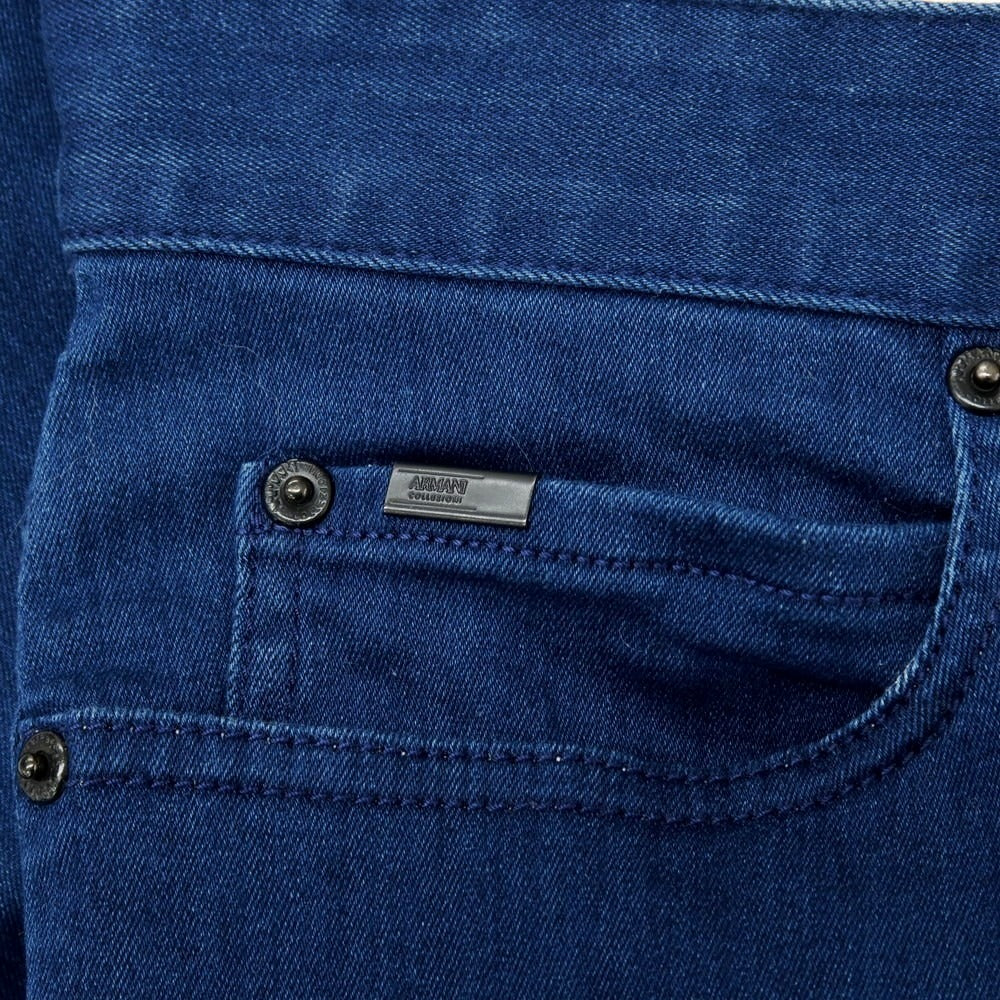 【中古】アルマーニ コレッツォーニ ARMANI COLLEZIONI INDACO ストレッチ デニムパンツ ジーンズ ダークブルー【サイズ34】【 状態ランクB 】【 メンズ 】[CPD]