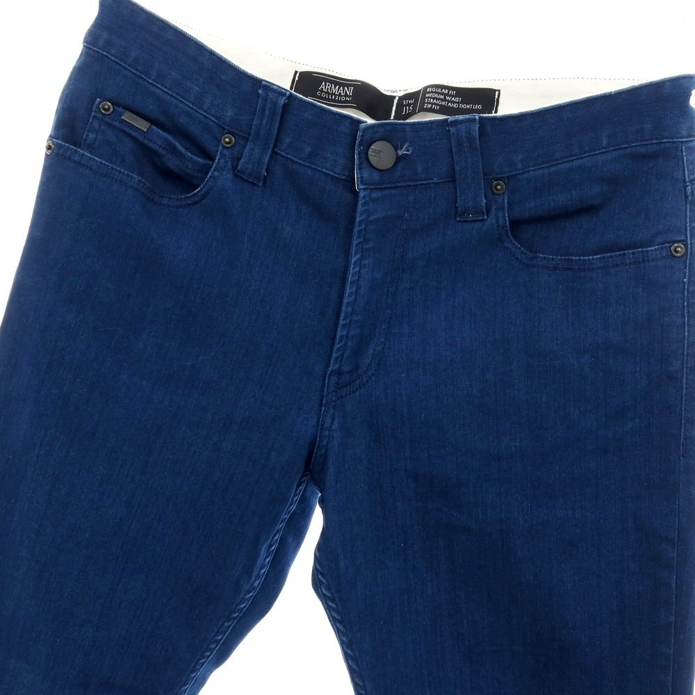 【中古】アルマーニ コレッツォーニ ARMANI COLLEZIONI INDACO ストレッチ デニムパンツ ジーンズ ダークブルー【サイズ34】【 状態ランクB 】【 メンズ 】[CPD]