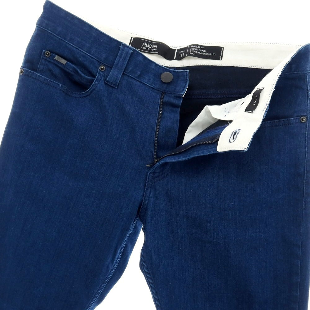 【中古】アルマーニ コレッツォーニ ARMANI COLLEZIONI INDACO ストレッチ デニムパンツ ジーンズ ダークブルー【サイズ34】【 状態ランクB 】【 メンズ 】[CPD]