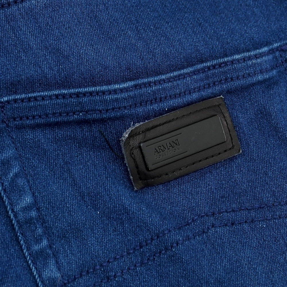 【中古】アルマーニ コレッツォーニ ARMANI COLLEZIONI INDACO ストレッチ デニムパンツ ジーンズ ダークブルー【サイズ34】【 状態ランクB 】【 メンズ 】[CPD]