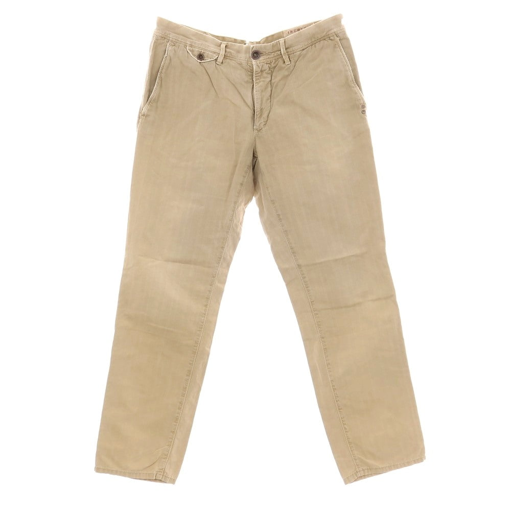 【中古】インコテックスレッド INCOTEX RED コットンリネン ワークパンツ ベージュ【サイズ34】【 状態ランクC 】【 メンズ 】