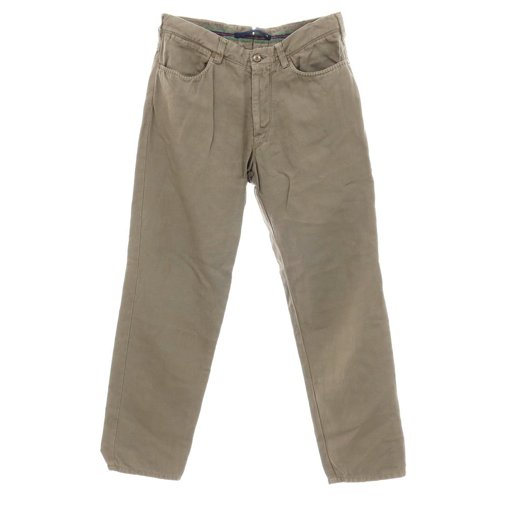 【中古】インコテックス INCOTEX リネンコットン ワークパンツ スモーキーブラウン系【サイズ34】【 状態ランクC 】【 メンズ 】