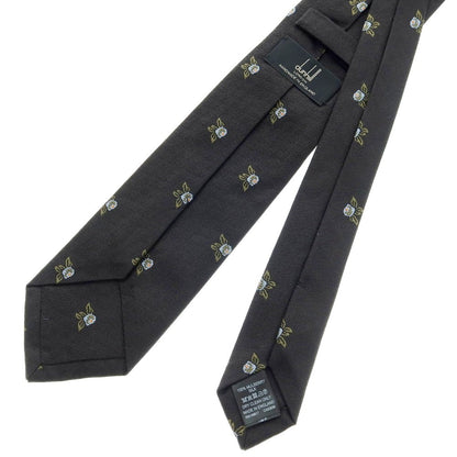 【中古】ダンヒル Dunhill シルク 花小紋柄ネクタイ ブラックxライトブルー【 状態ランクA 】【 メンズ 】