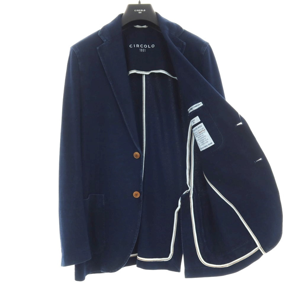 【中古】チルコロ1901 CIRCOLO 1901 コットン ジャージー 2B カジュアルジャケット ネイビー【サイズ46】【 状態ランクB 】【 メンズ 】[CPD]