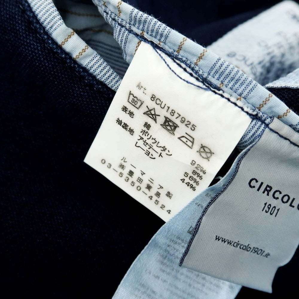 【中古】チルコロ1901 CIRCOLO 1901 コットン ジャージー 2B カジュアルジャケット ネイビー【サイズ46】【 状態ランクB 】【 メンズ 】[CPD]