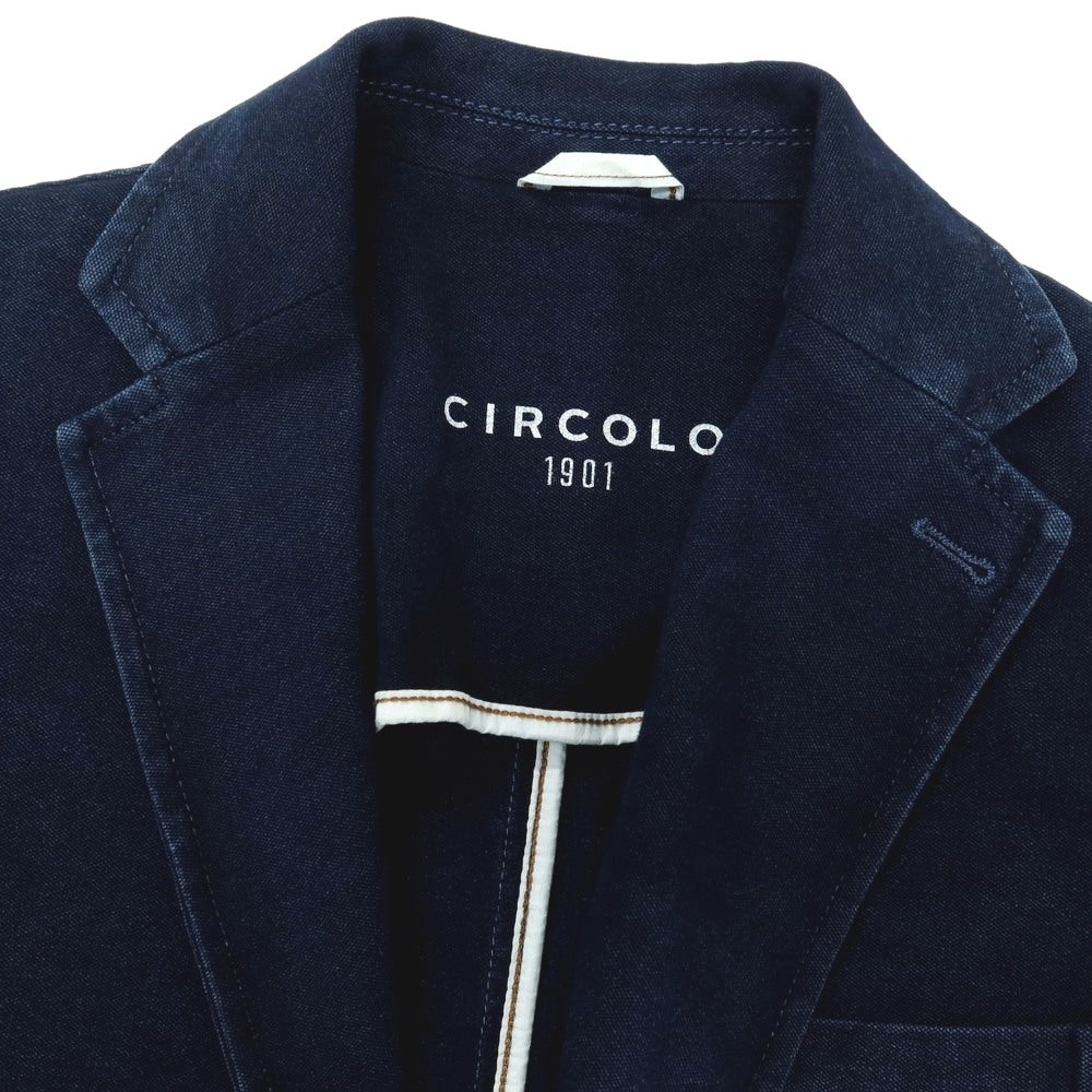 【中古】チルコロ1901 CIRCOLO 1901 コットン ジャージー 2B カジュアルジャケット ネイビー【サイズ46】【 状態ランクB 】【 メンズ 】[CPD]