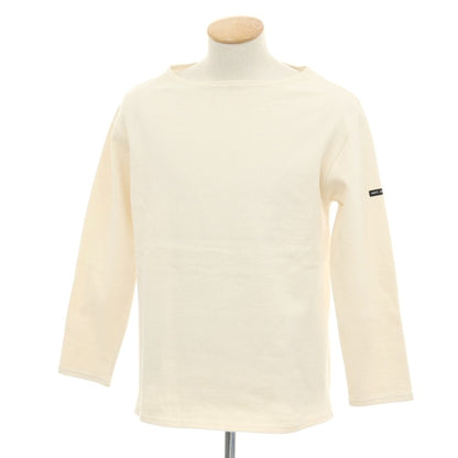 【中古】セントジェームス SAINT JAMES コットン ボートネック バスク 長袖Ｔシャツ アイボリー【サイズ4】【 状態ランクB 】【 メンズ 】