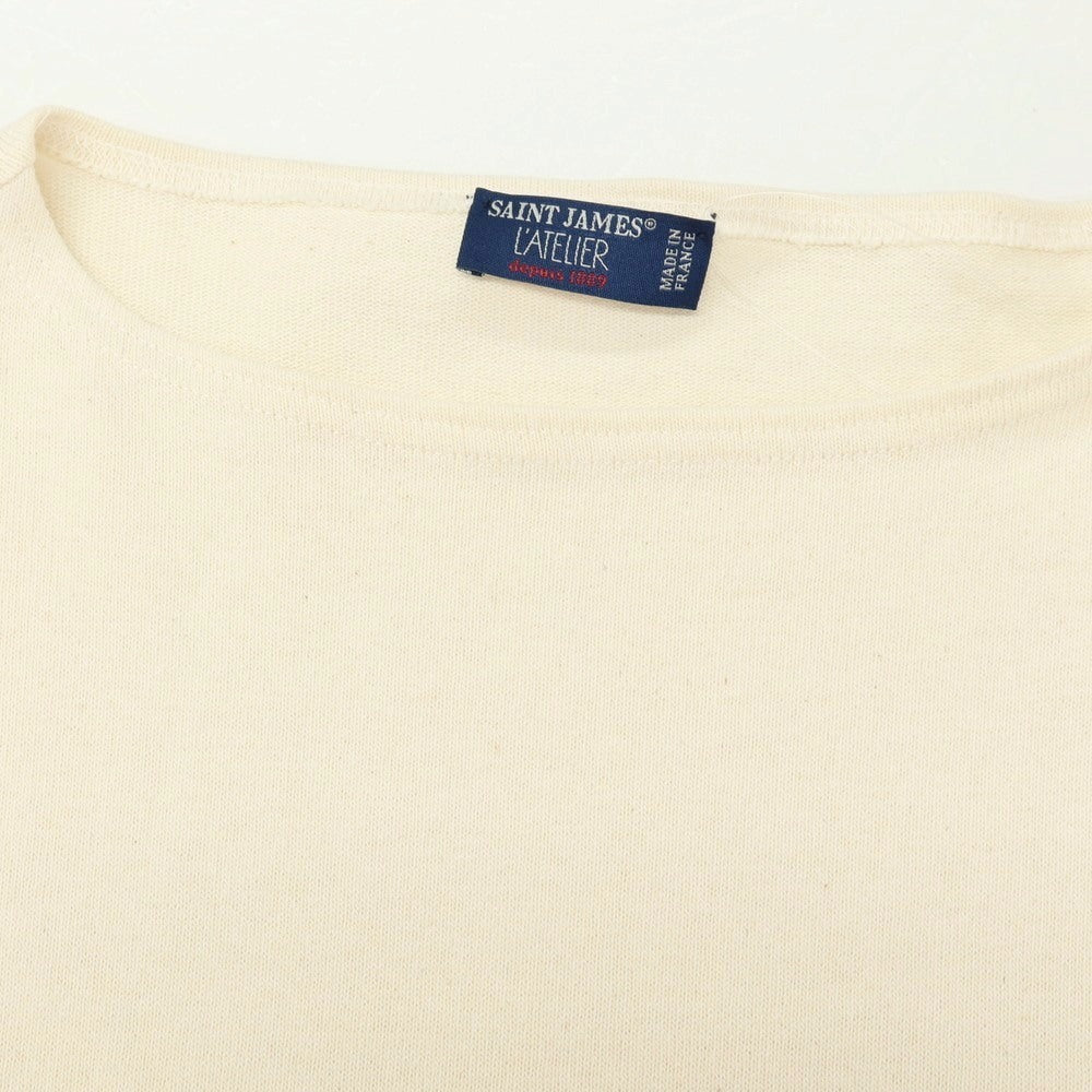 【中古】セントジェームス SAINT JAMES コットン ボートネック バスク 長袖Ｔシャツ アイボリー【サイズ4】【 状態ランクB 】【 メンズ 】