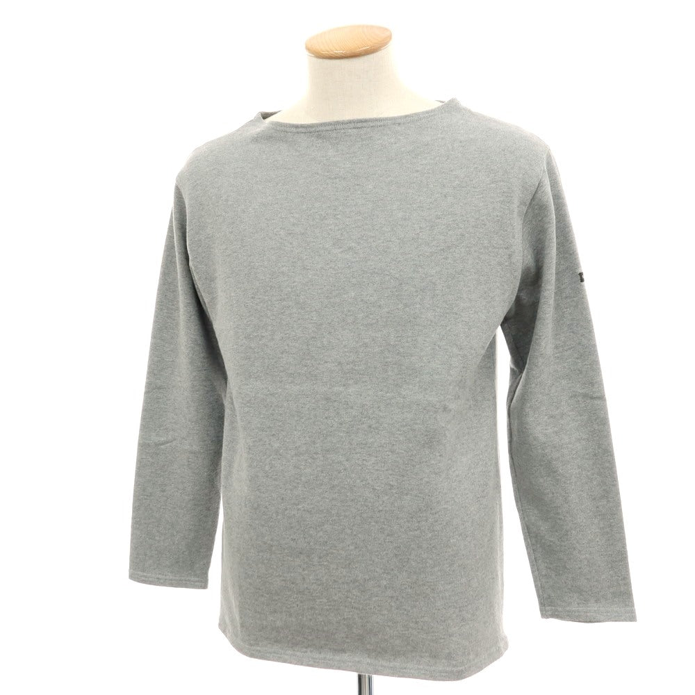 【中古】セントジェームス SAINT JAMES コットン ボートネック バスク 長袖Ｔシャツ グレー【サイズ4】【 状態ランクB 】【 メンズ 】