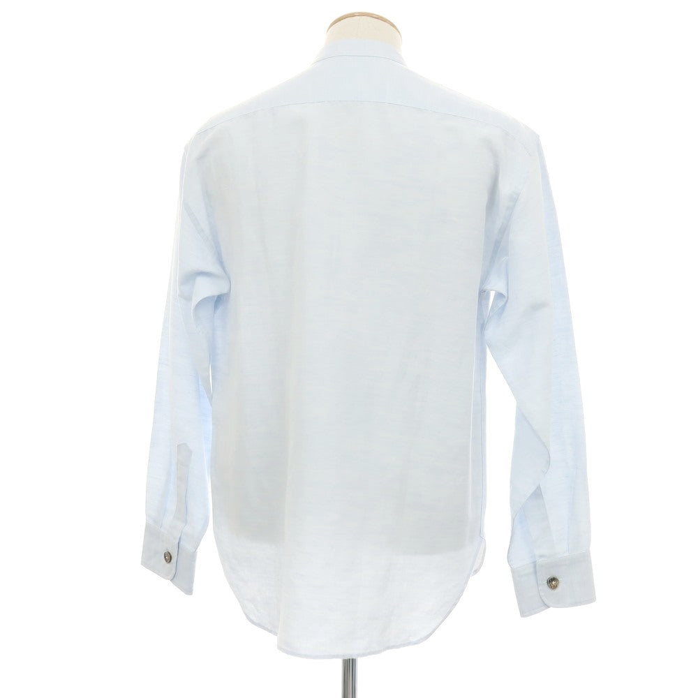 【中古】ラブラム ロンドン LABRUM LONDON コットン バンドカラー カジュアルシャツ ライトブルー【サイズ表記なし（S位）】【 状態ランクA 】【 メンズ 】