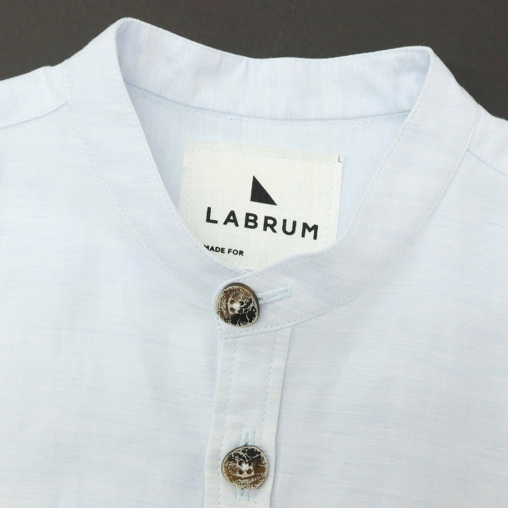 【中古】ラブラム ロンドン LABRUM LONDON コットン バンドカラー カジュアルシャツ ライトブルー【サイズ表記なし（S位）】【 状態ランクA 】【 メンズ 】