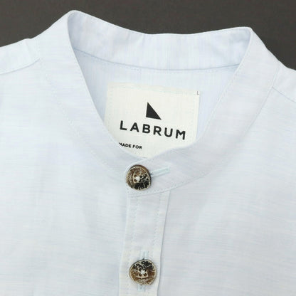 【中古】ラブラム ロンドン LABRUM LONDON コットン バンドカラー カジュアルシャツ ライトブルー【サイズ表記なし（S位）】【 状態ランクA 】【 メンズ 】