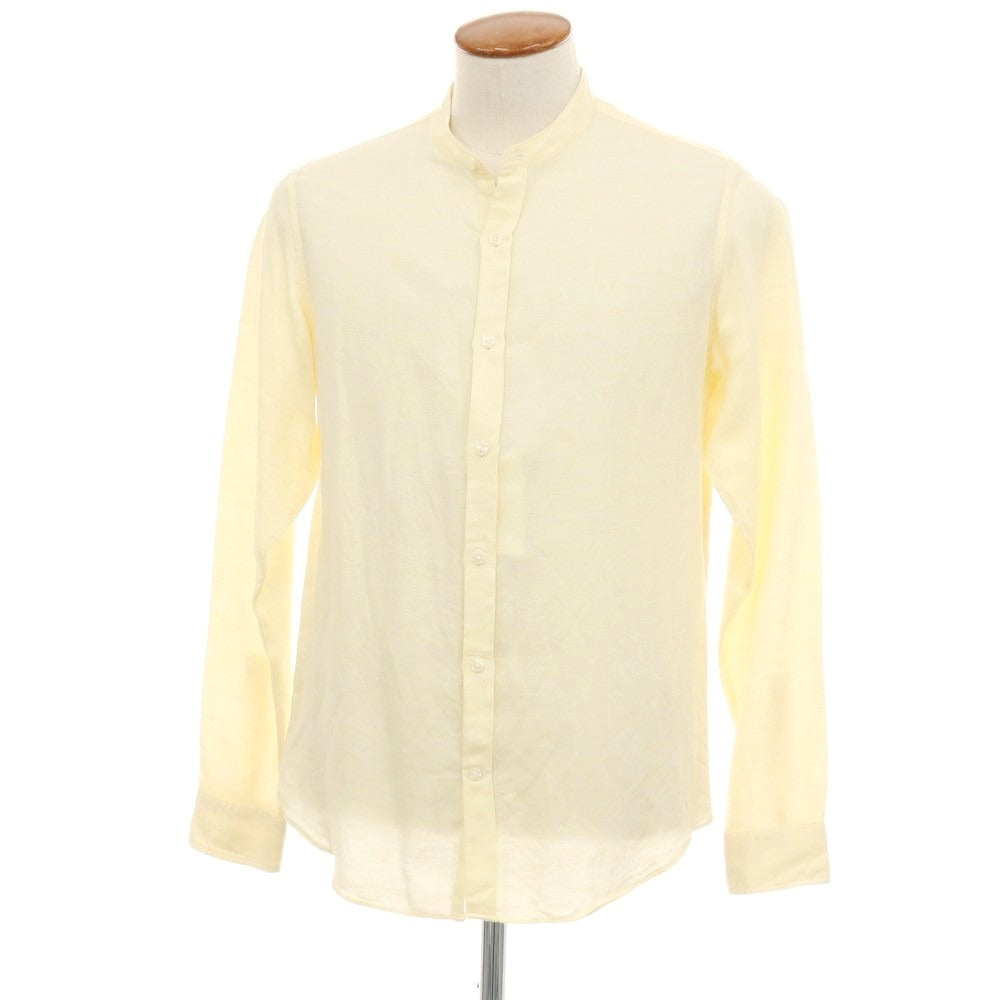 【中古】ビージーアール bgr リネンリヨセル バンドカラー カジュアルシャツ イエロー【サイズM】【 状態ランクB 】【 メンズ 】