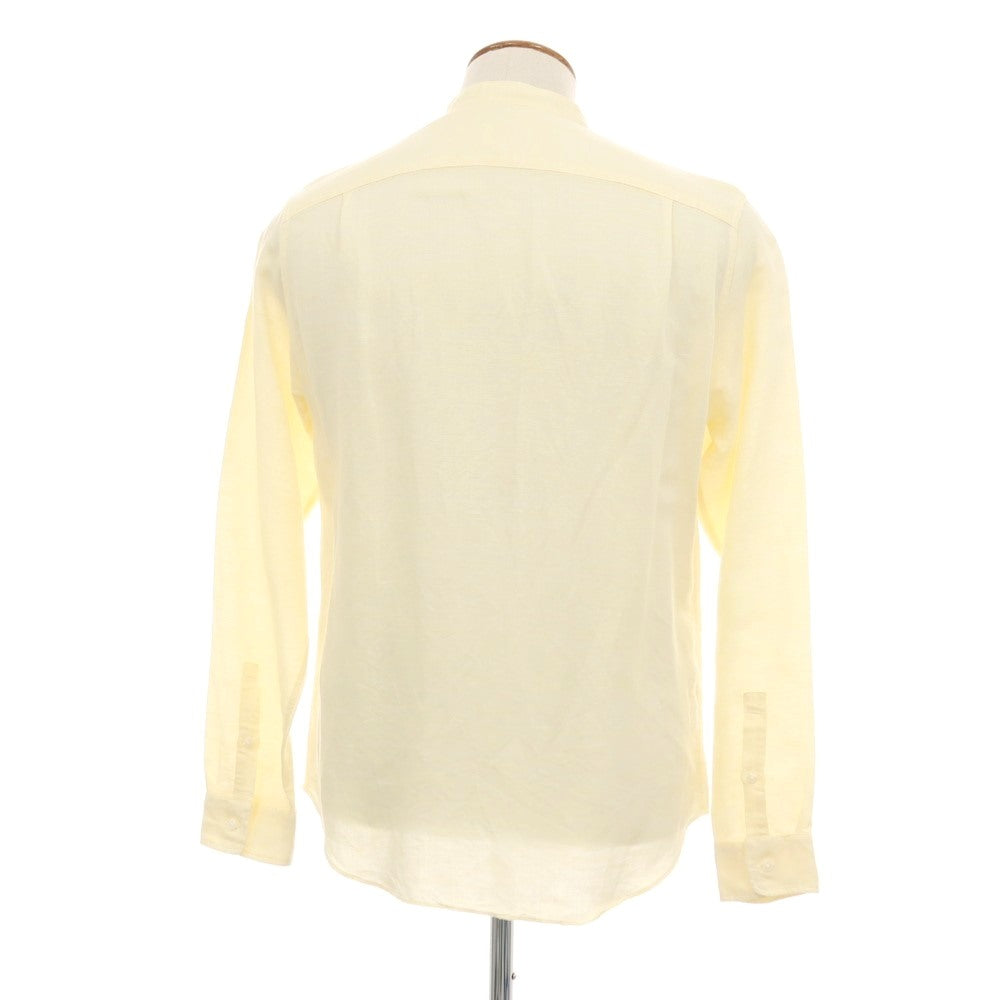 【中古】ビージーアール bgr リネンリヨセル バンドカラー カジュアルシャツ イエロー【サイズM】【 状態ランクB 】【 メンズ 】
