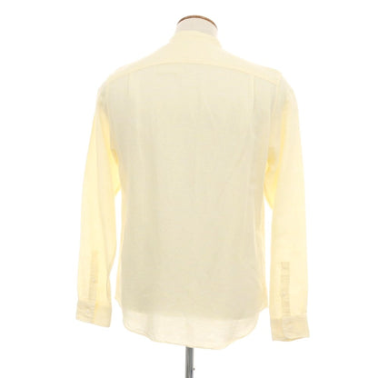 【中古】ビージーアール bgr リネンリヨセル バンドカラー カジュアルシャツ イエロー【サイズM】【 状態ランクB 】【 メンズ 】