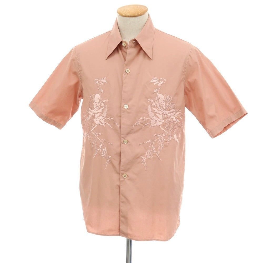 【中古】ベッドフォード BED J.W. FORD コットン 刺しゅう レギュラーカラー 半袖シャツ ピンク【サイズ1】【 状態ランクB 】【 メンズ 】