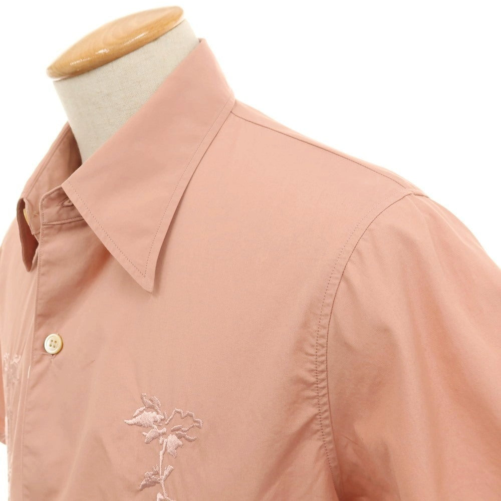 【中古】ベッドフォード BED J.W. FORD コットン 刺しゅう レギュラーカラー 半袖シャツ ピンク【サイズ1】【 状態ランクB 】【 メンズ 】