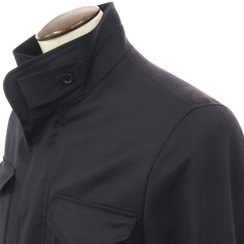 【中古】その他ブランド Brand Super130’S ウール スタンドカラー ミリタリージャケット ダークネイビー【サイズ表記なし（S位）】【 状態ランクA 】【 メンズ 】