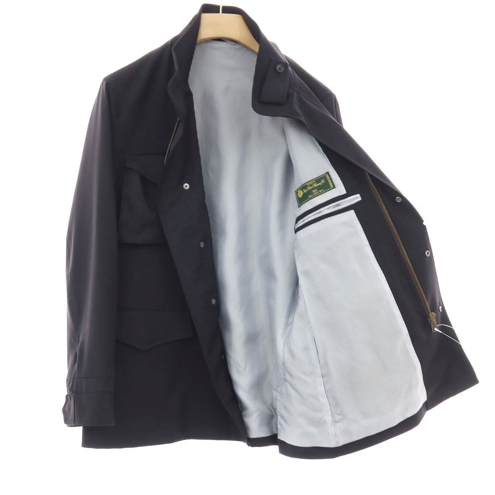 【中古】その他ブランド Brand Super130’S ウール スタンドカラー ミリタリージャケット ダークネイビー【サイズ表記なし（S位）】【 状態ランクA 】【 メンズ 】