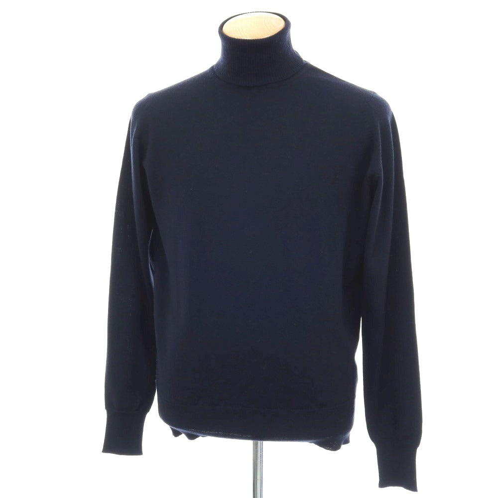 【中古】ジョンスメドレー JOHN SMEDLEY ウール タートルネック プルオーバーニット ネイビー【サイズM】【 状態ランクB 】【 メンズ 】