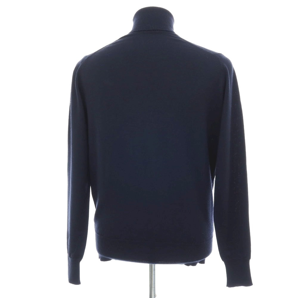 【中古】ジョンスメドレー JOHN SMEDLEY ウール タートルネック プルオーバーニット ネイビー【サイズM】【 状態ランクB 】【 メンズ 】