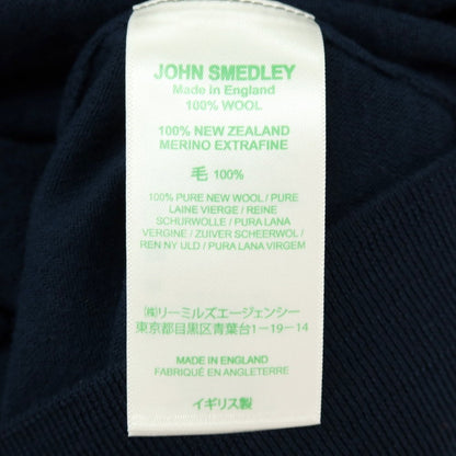 【中古】ジョンスメドレー JOHN SMEDLEY ハイゲージ ウール Vネック プルオーバーニット グリーンネイビー系【サイズS】【 状態ランクA 】【 メンズ 】