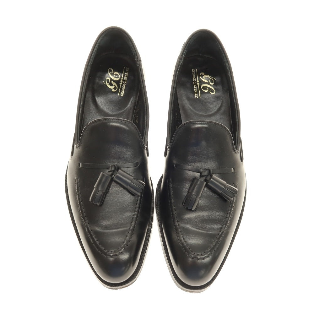 【SALE10%OFF/返品不可】【中古】ジョージ クレバリー GEORGE CLEVERLEY タッセルローファー ブラック【 サイズ7 1/2E 】【 状態ランクB 】【 メンズ 】