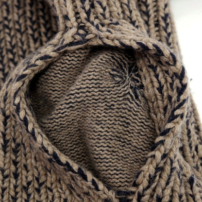 【中古】ダニエレ フィエゾーリ DANIELE FIESOLI ウールナイロン ダブルジップ ニットブルゾン アッシュブラウン系xネイビー【サイズL】【 状態ランクC 】【 メンズ 】