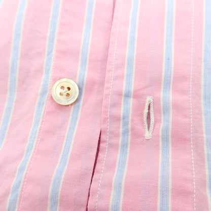 【中古】フィナモレ Finamore コットン ストライプ セミワイドカラー カジュアルシャツ ピンクxブルー【サイズ41】【 状態ランクB 】【 メンズ 】