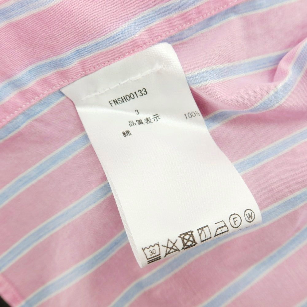 【中古】フィナモレ Finamore コットン ストライプ セミワイドカラー カジュアルシャツ ピンクxブルー【サイズ41】【 状態ランクB 】【 メンズ 】