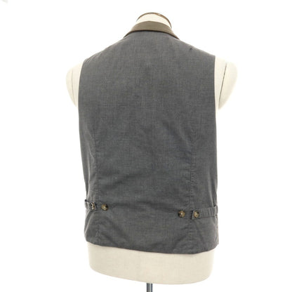 【中古】イレブンティ eleventy コットンポリウレタン カジュアル系ジレ ベスト オリーブカーキ系xグレー【サイズL】【 状態ランクC 】【 メンズ 】